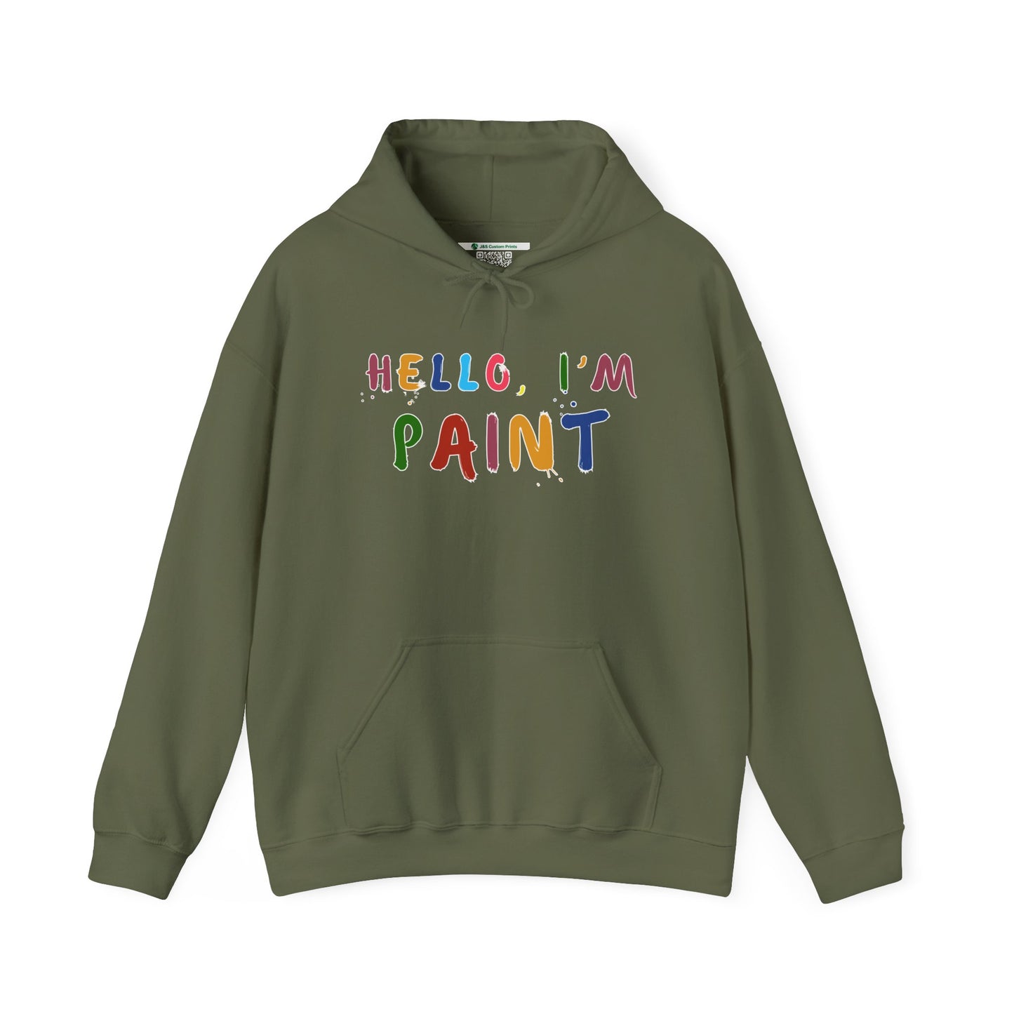 Matching Couple's Set -- Hello, I'm Paint (Adult Unisex Hooded Sweatshirt)