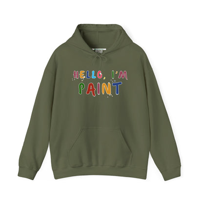 Matching Couple's Set -- Hello, I'm Paint (Adult Unisex Hooded Sweatshirt)