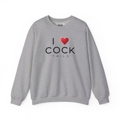 I Love Cocktails -- Simple Font (Adult Unisex Crewneck Sweatshirt)