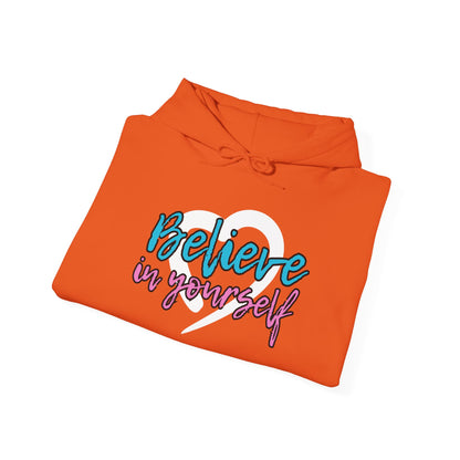 Believe In Yourself -- Blue/Pink (Adult Unisex Hooded Sweatshirt)