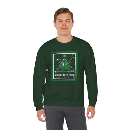 Cannabis -- Good Vibes Only (Adult Unisex Crewneck Sweatshirt)