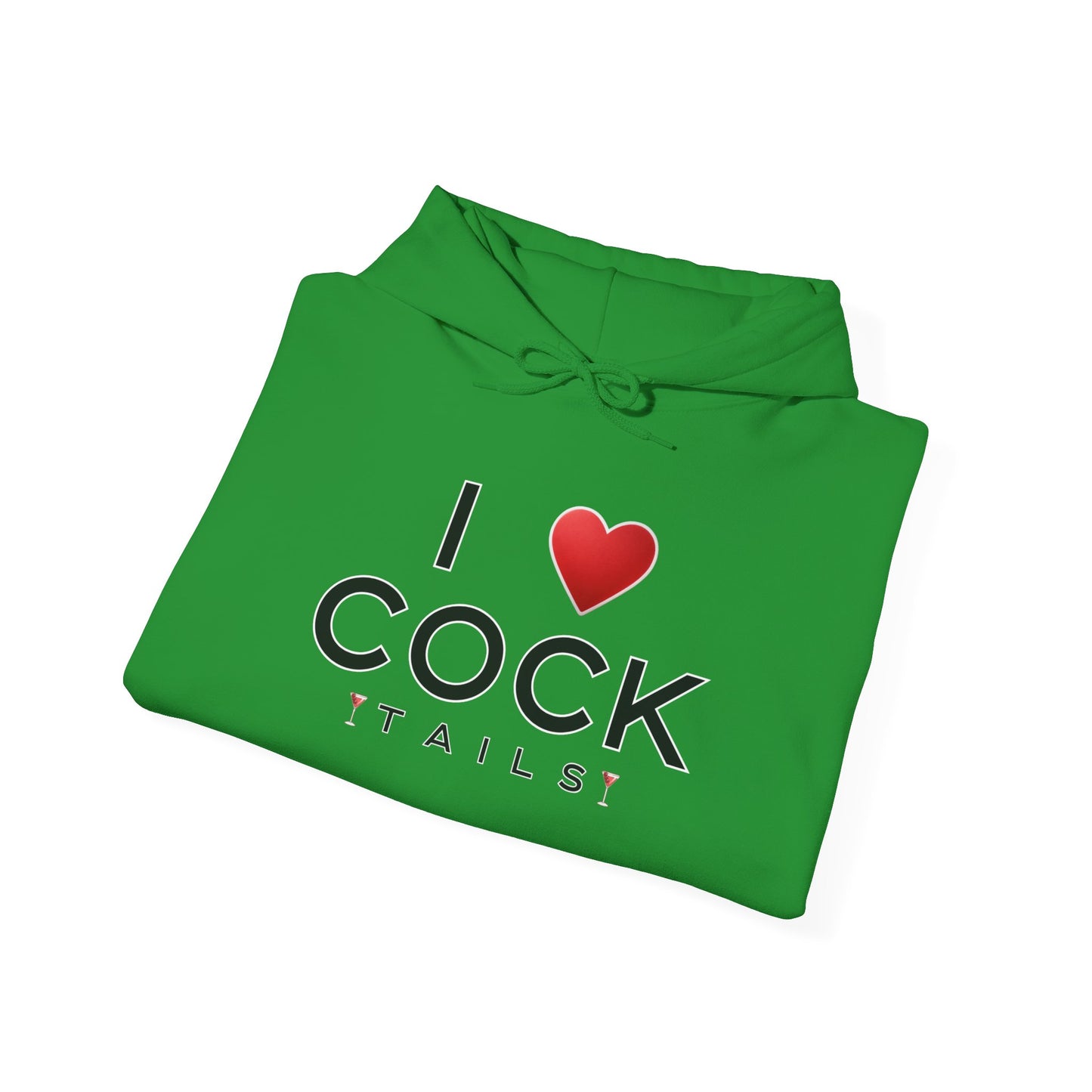I Love Cocktails -- Simple Font (Adult Unisex Hooded Sweatshirt)