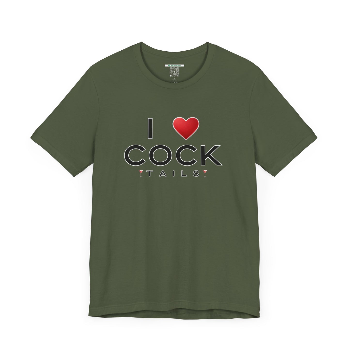 I Love Cocktails -- Simple Font (Adult Unisex Tee)