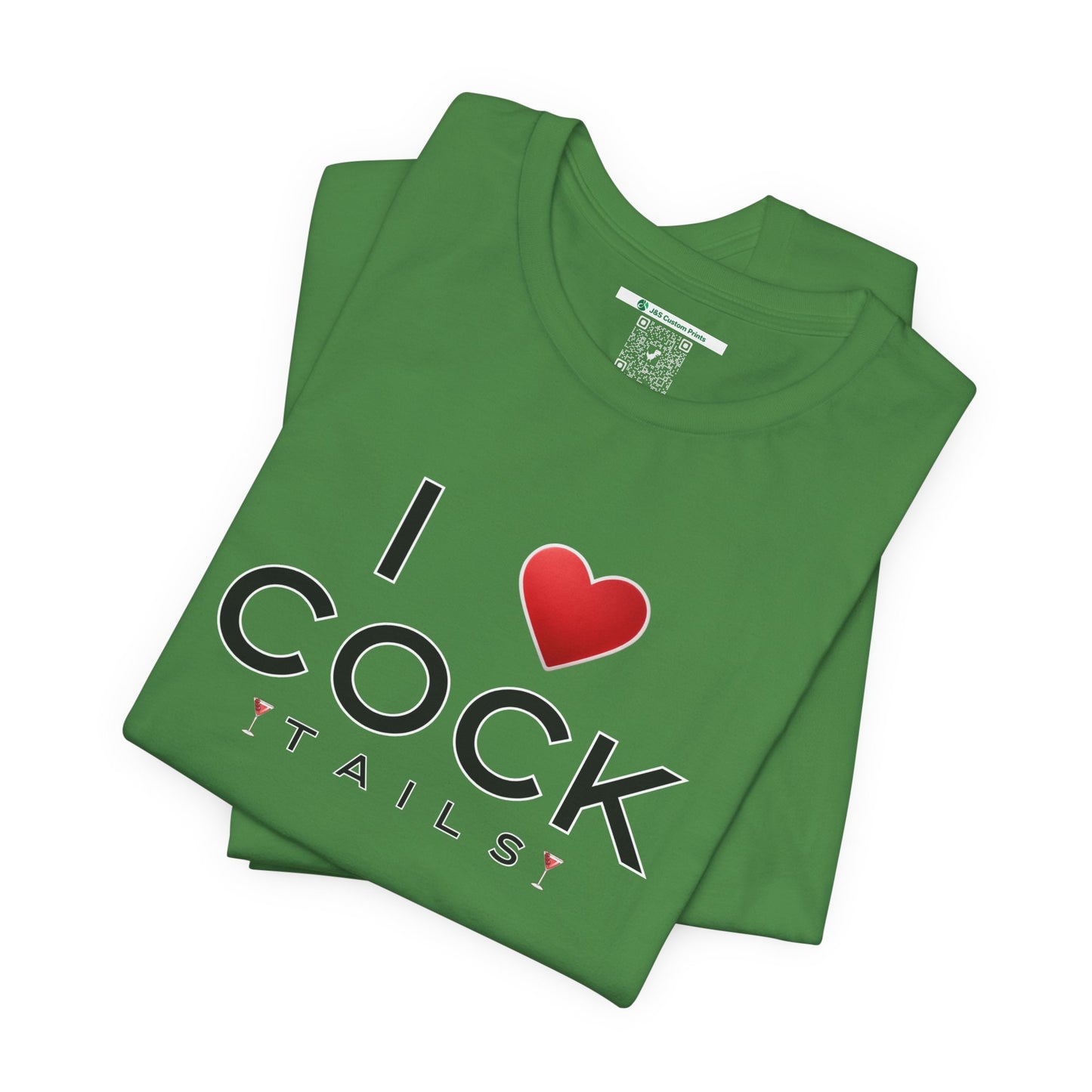 I Love Cocktails -- Simple Font (Adult Unisex Tee)
