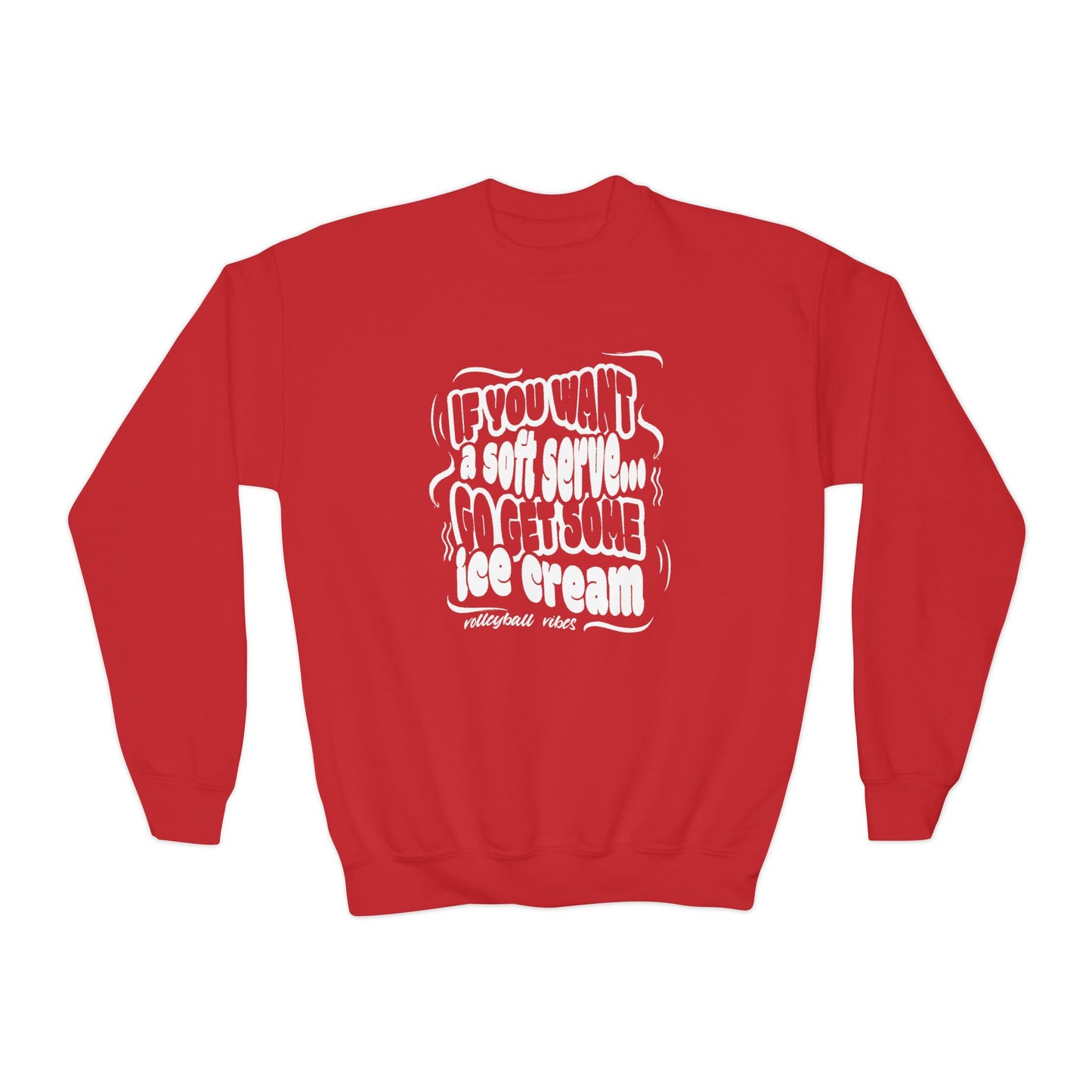 Volleyball Soft Serve (Youth Unisex Crewneck Sweatshirt)