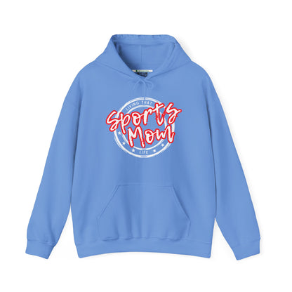 Sports Mom -- Red Font (Adult Unisex Hooded Sweatshirt)
