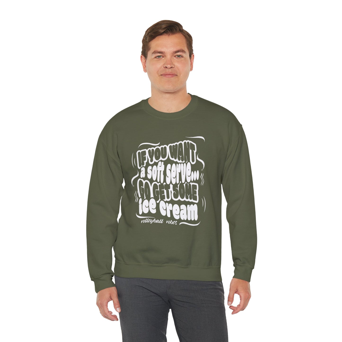 Volleyball Soft Serve (Adult Unisex Crewneck Sweatshirt)