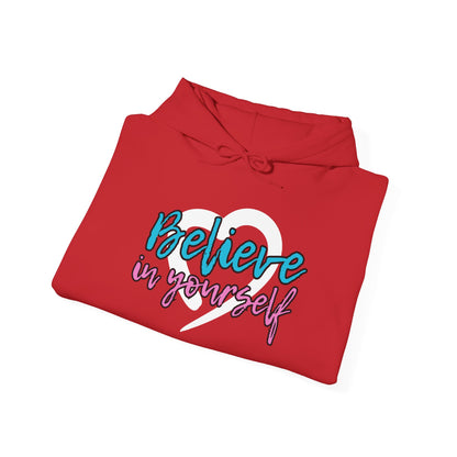 Believe In Yourself -- Blue/Pink (Adult Unisex Hooded Sweatshirt)