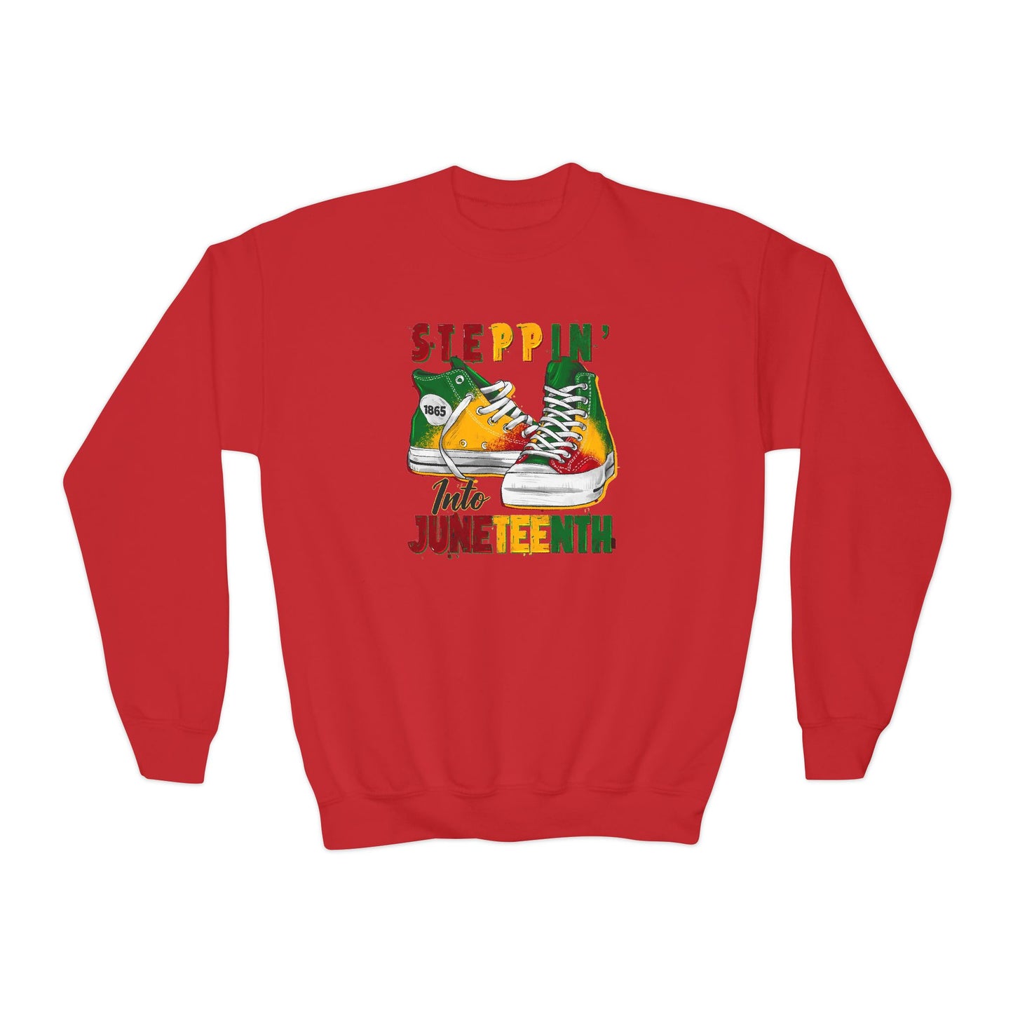 Steppin' Into Juneteenth (Youth Unisex Crewneck Sweatshirt)