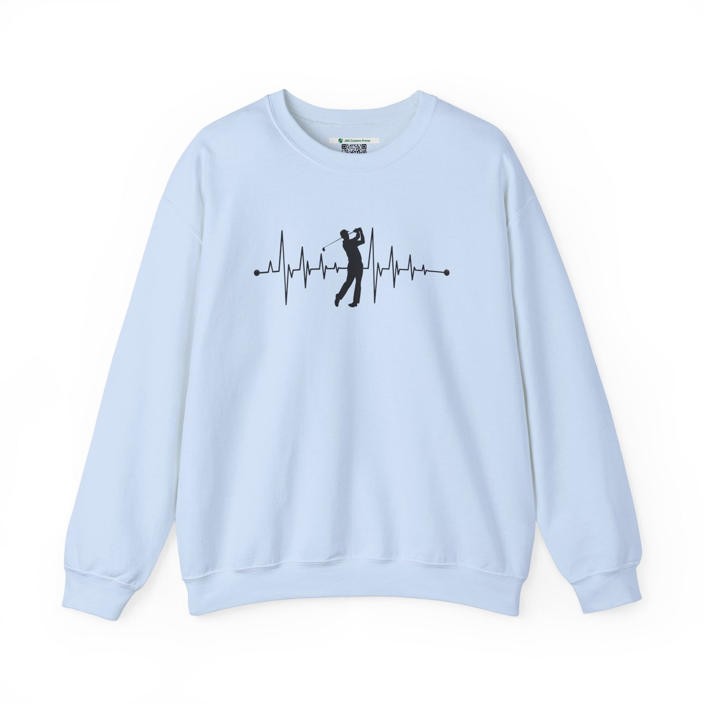 Golf Heartbeat (Adult Unisex Crewneck Sweatshirt)