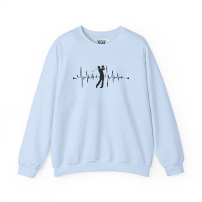 Golf Heartbeat (Adult Unisex Crewneck Sweatshirt)