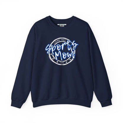 Sports Mom -- Blue Font (Adult Unisex Crewneck Sweatshirt)