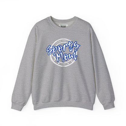 Sports Mom -- Blue Font (Adult Unisex Crewneck Sweatshirt)
