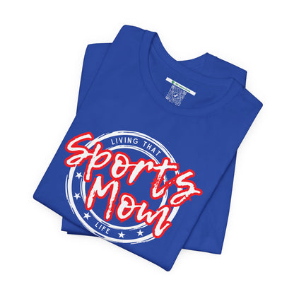 Sports Mom -- Red Font (Adult Unisex Tee)