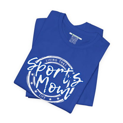 Sports Mom -- Blue Font (Adult Unisex Tee)