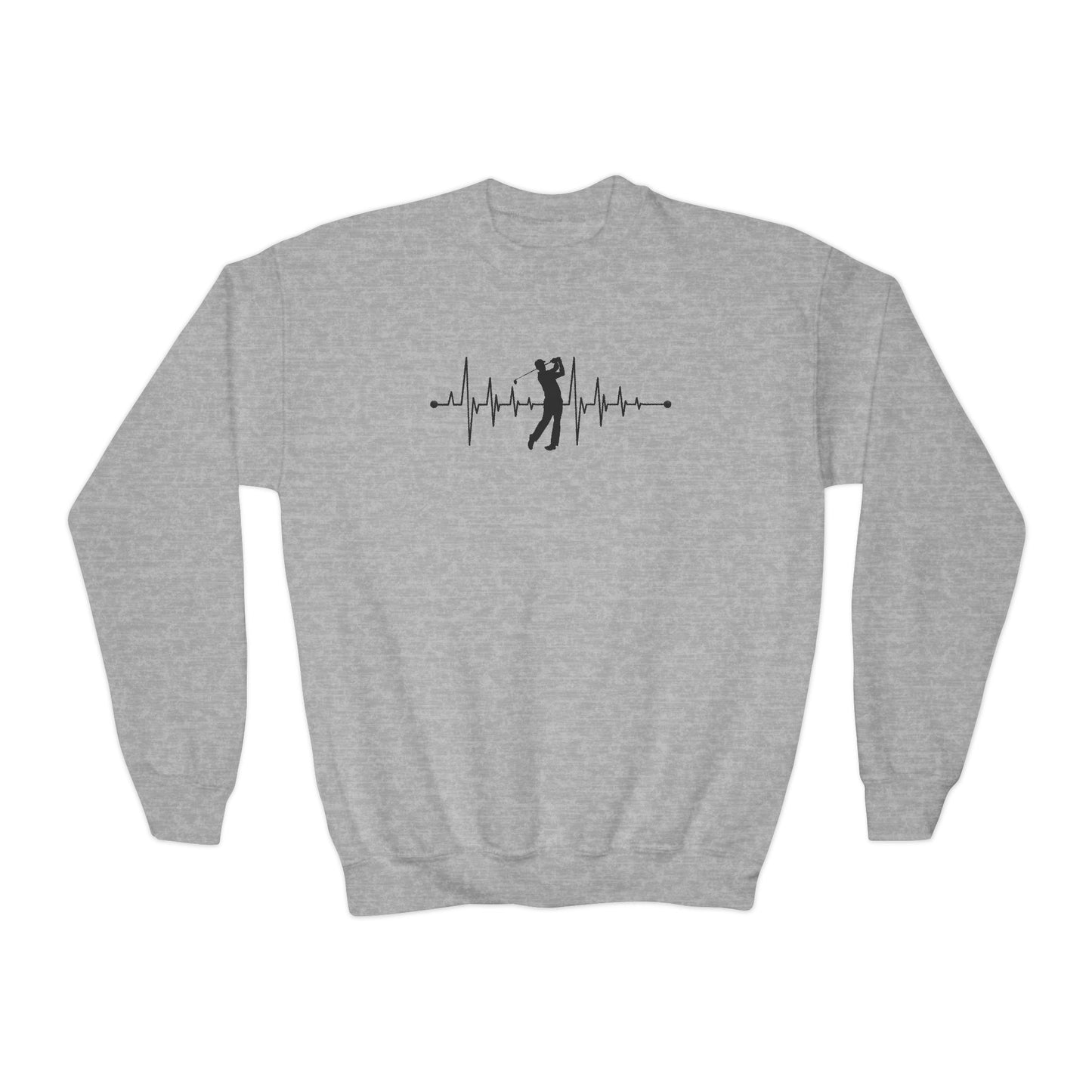 Golf Heartbeat (Youth Unisex Crewneck Sweatshirt)