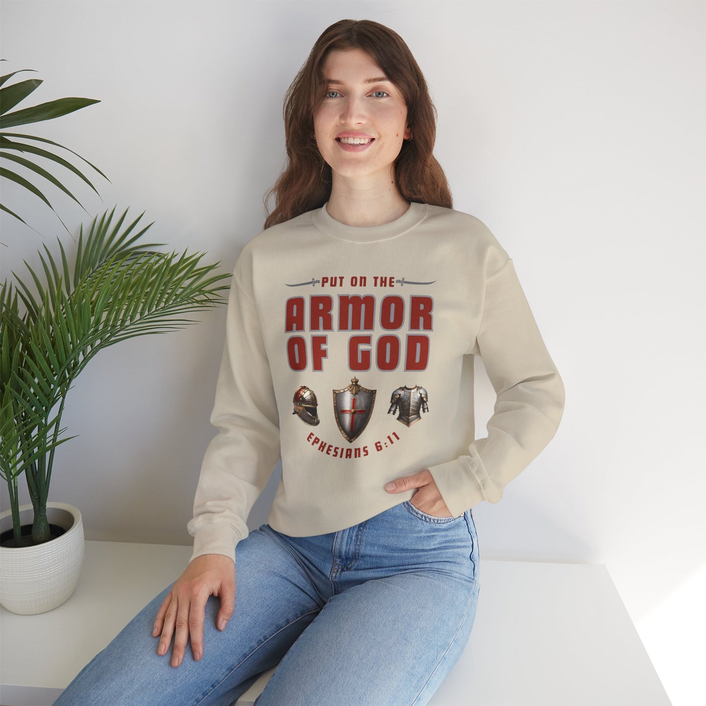 Armor Of God (Adult Unisex Crewneck Sweatshirt)