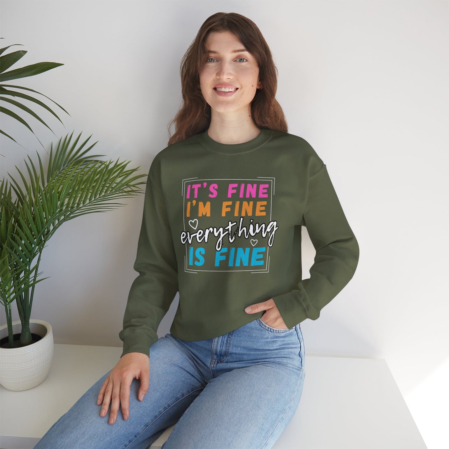 Everything Is Fine (Adult Unisex Crewneck Sweatshirt)