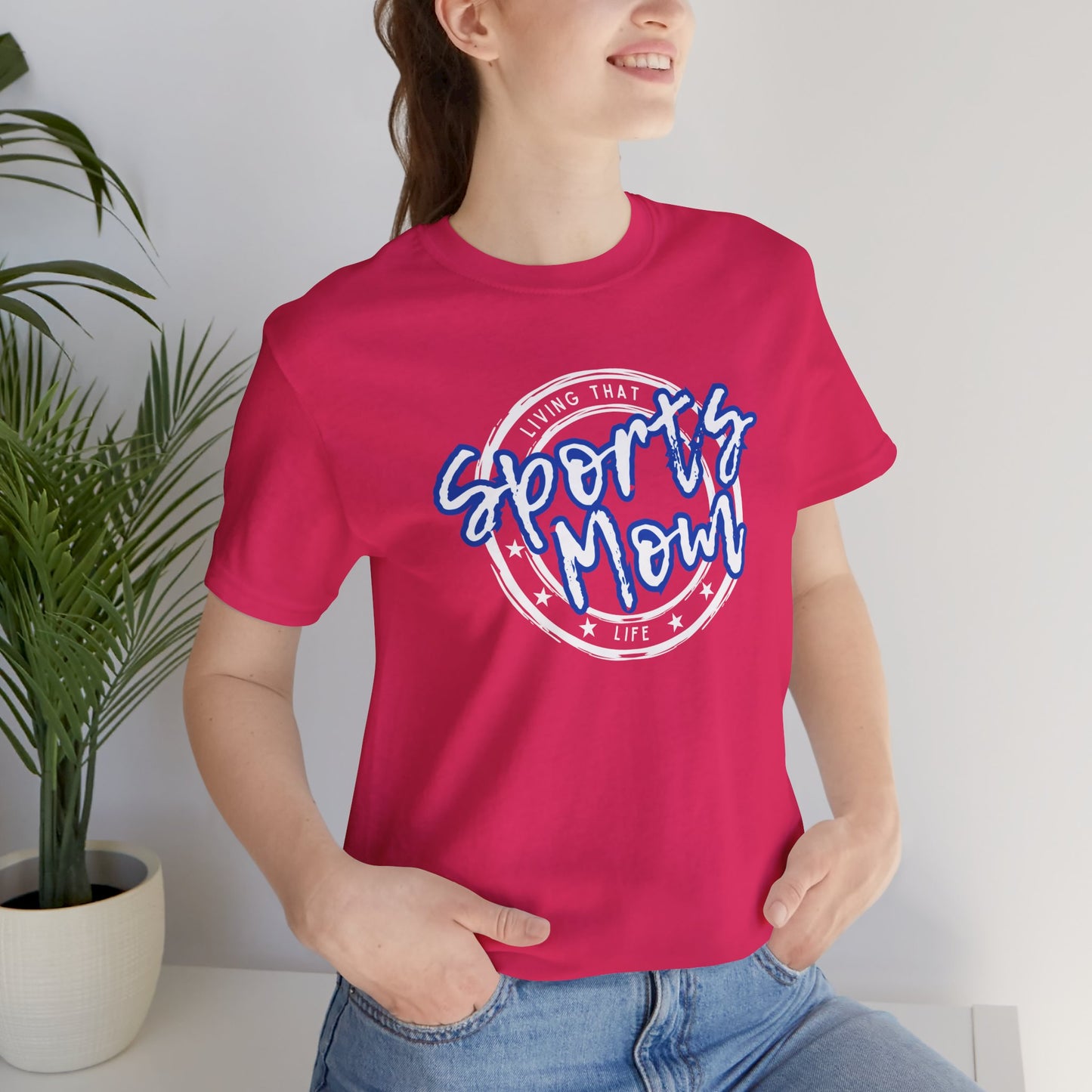 Sports Mom -- Blue Font (Adult Unisex Tee)