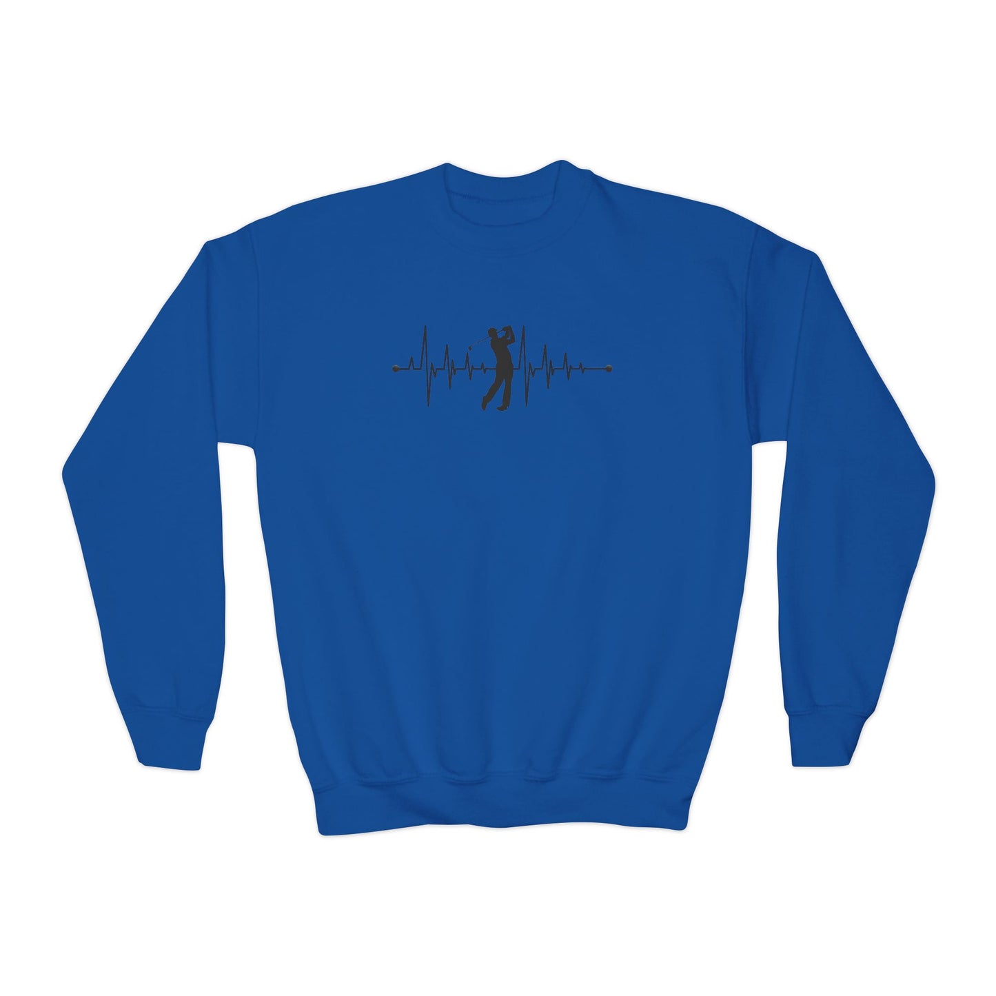 Golf Heartbeat (Youth Unisex Crewneck Sweatshirt)