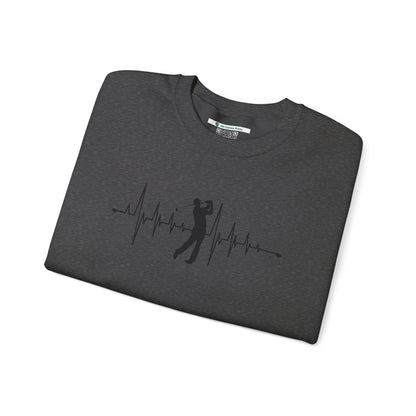 Golf Heartbeat (Adult Unisex Crewneck Sweatshirt)