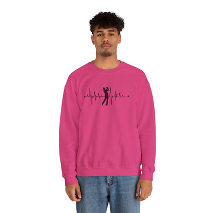 Golf Heartbeat (Adult Unisex Crewneck Sweatshirt)
