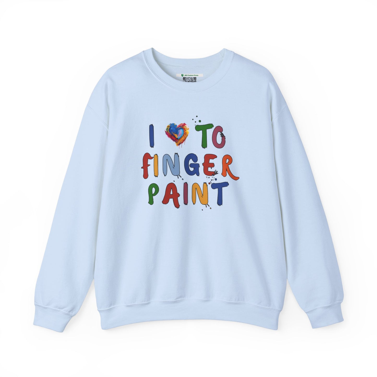Matching Couple's Set -- I Love to Fingerpaint (Adult Unisex Crewneck Sweatshirt)