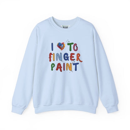 Matching Couple's Set -- I Love to Fingerpaint (Adult Unisex Crewneck Sweatshirt)