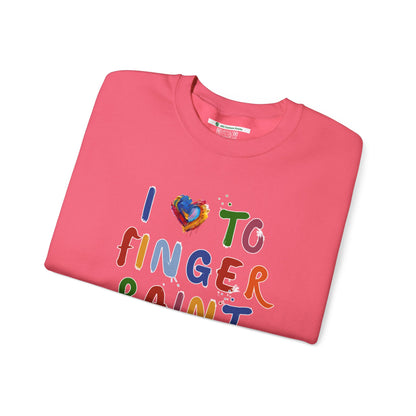 Matching Couple's Set -- I Love to Fingerpaint (Adult Unisex Crewneck Sweatshirt)