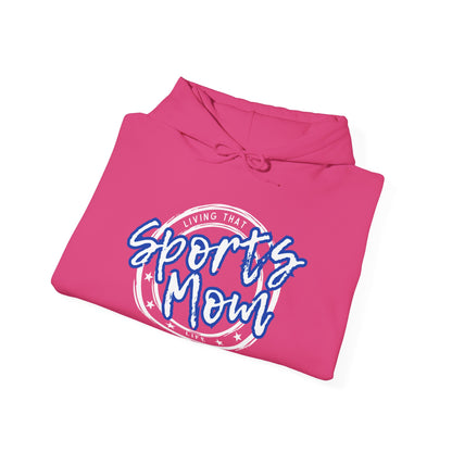 Sports Mom -- Blue Font (Adult Unisex Hooded Sweatshirt)