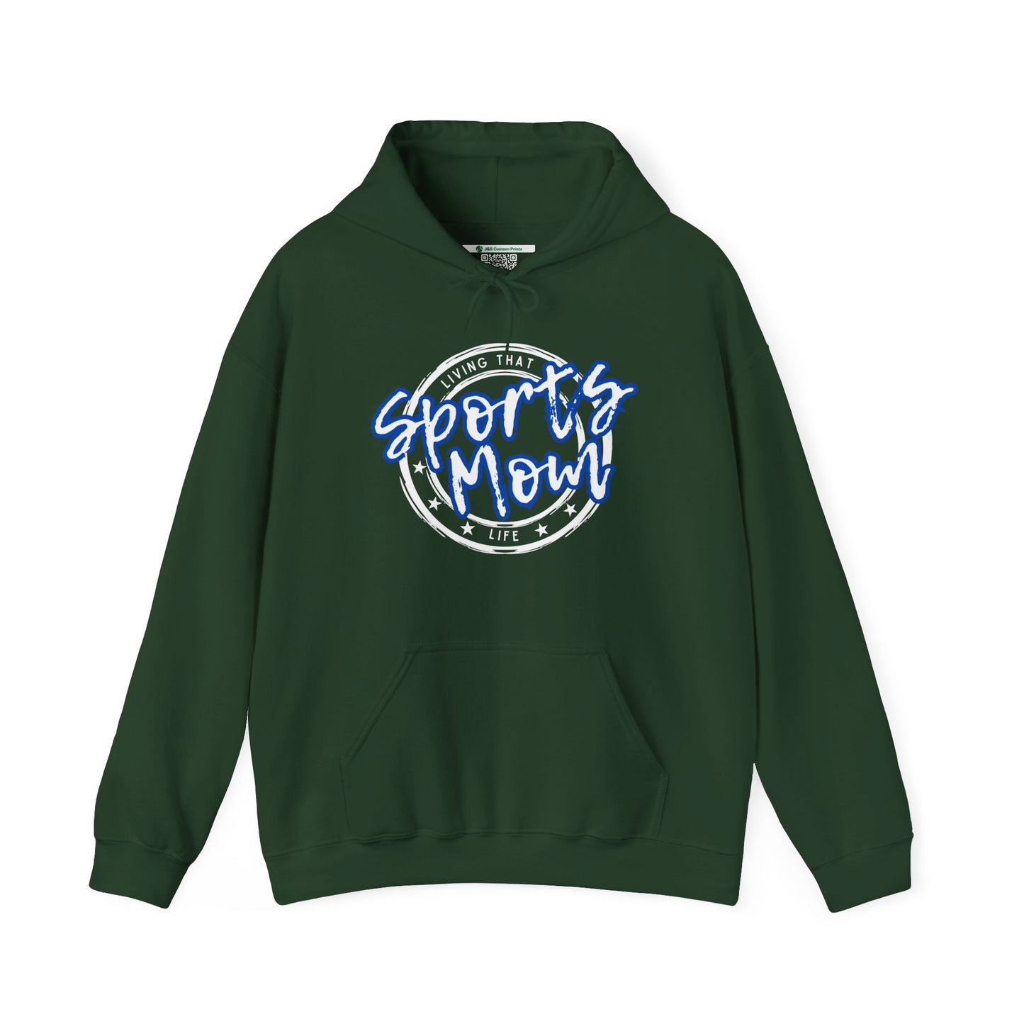Sports Mom -- Blue Font (Adult Unisex Hooded Sweatshirt)