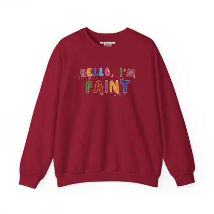 Matching Couple's Set -- Hello, I'm Paint (Adult Unisex Crewneck Sweatshirt)