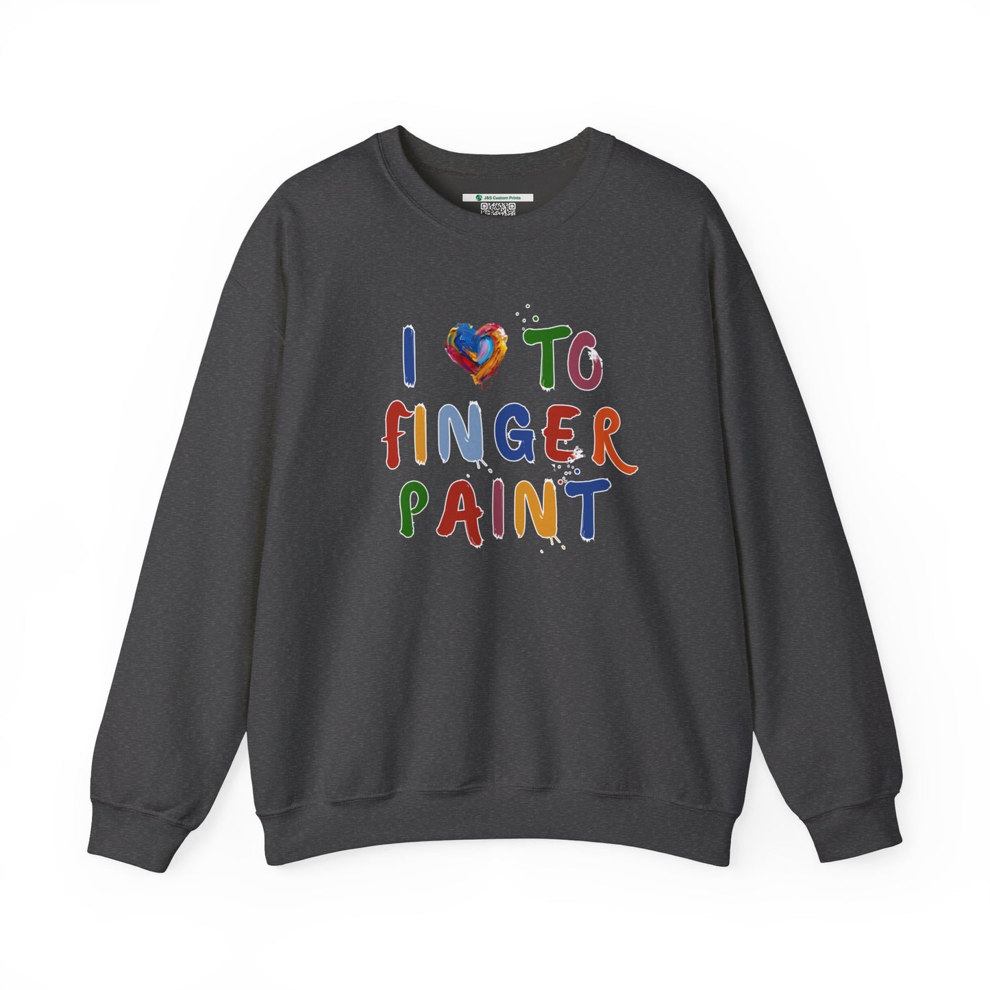 Matching Couple's Set -- I Love to Fingerpaint (Adult Unisex Crewneck Sweatshirt)