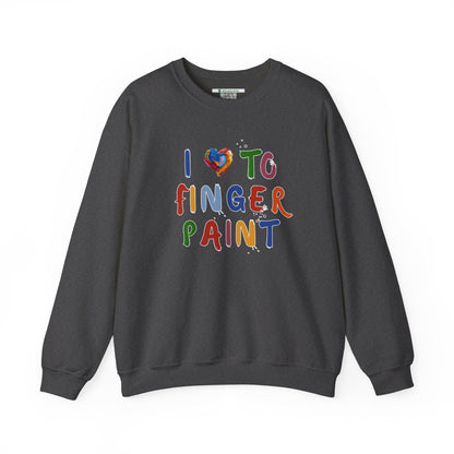 Matching Couple's Set -- I Love to Fingerpaint (Adult Unisex Crewneck Sweatshirt)