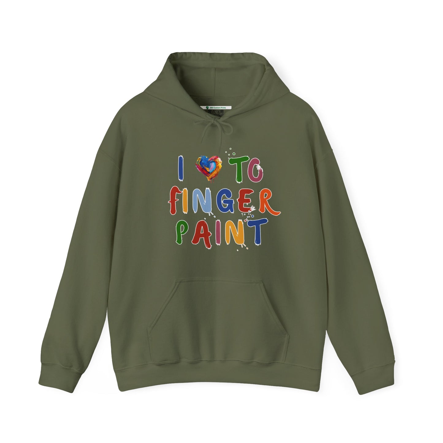 Matching Couple's Set -- I Love to Fingerpaint (Adult Unisex Hooded Sweatshirt)