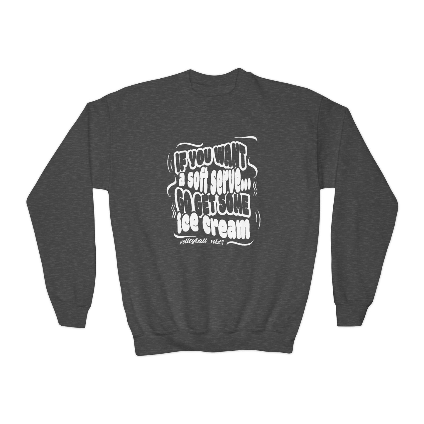 Volleyball Soft Serve (Youth Unisex Crewneck Sweatshirt)