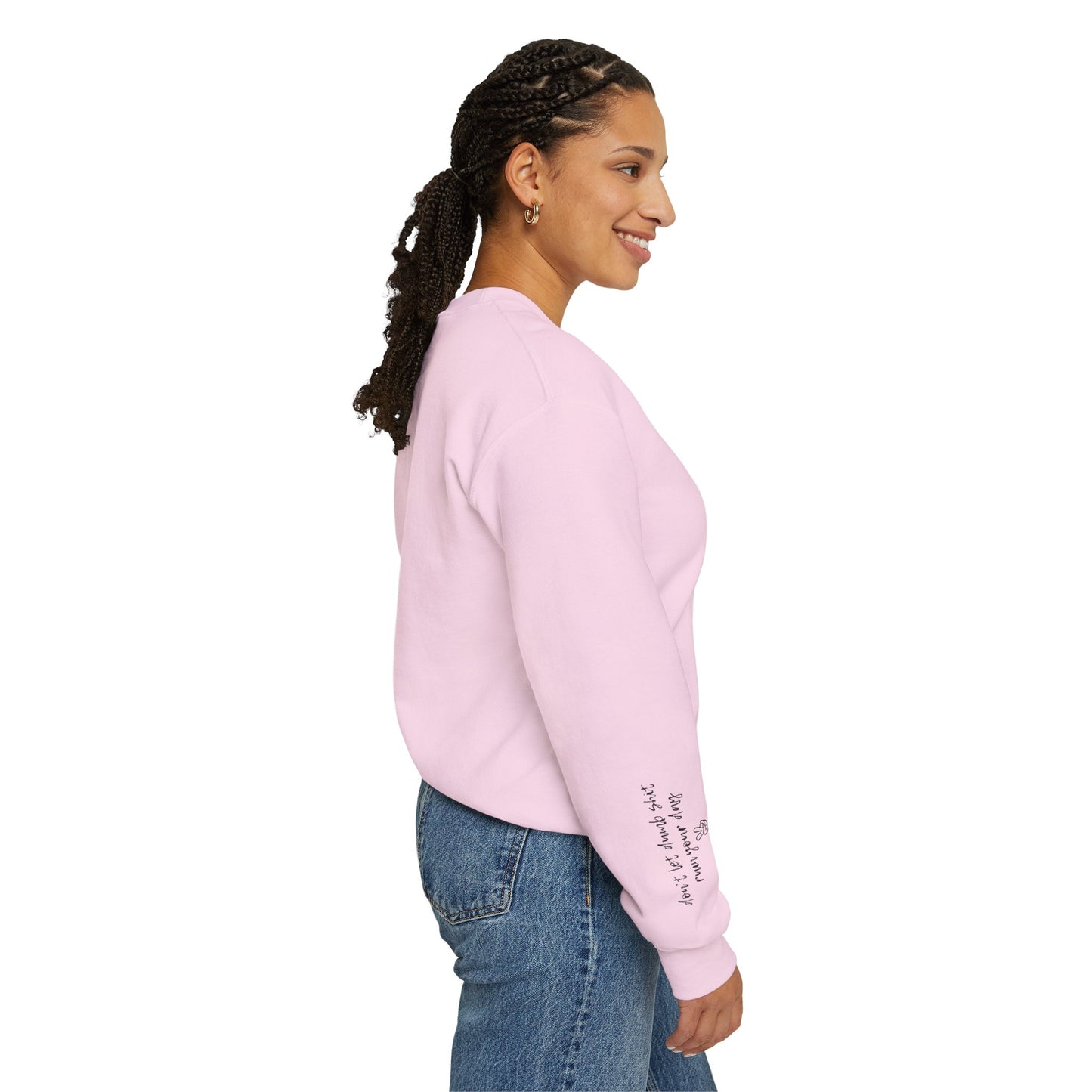 Peace Sign [Sleeve Message] (Adult Unisex Crewneck Sweatshirt)