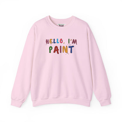 Matching Couple's Set -- Hello, I'm Paint (Adult Unisex Crewneck Sweatshirt)