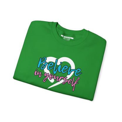 Believe In Yourself -- Blue/Pink (Adult Unisex Crewneck Sweatshirt)