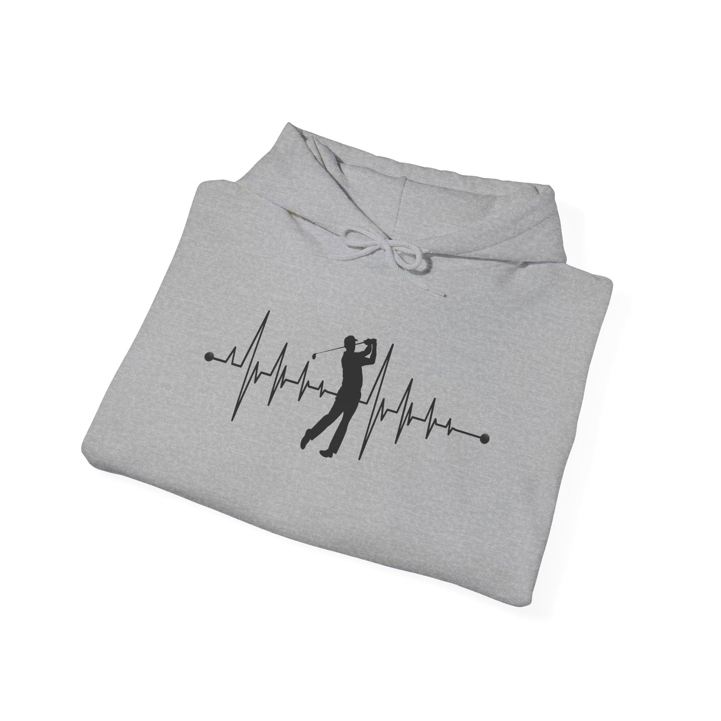 Golf Heartbeat (Adult Unisex Hooded Sweatshirt)