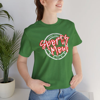Sports Mom -- Red Font (Adult Unisex Tee)
