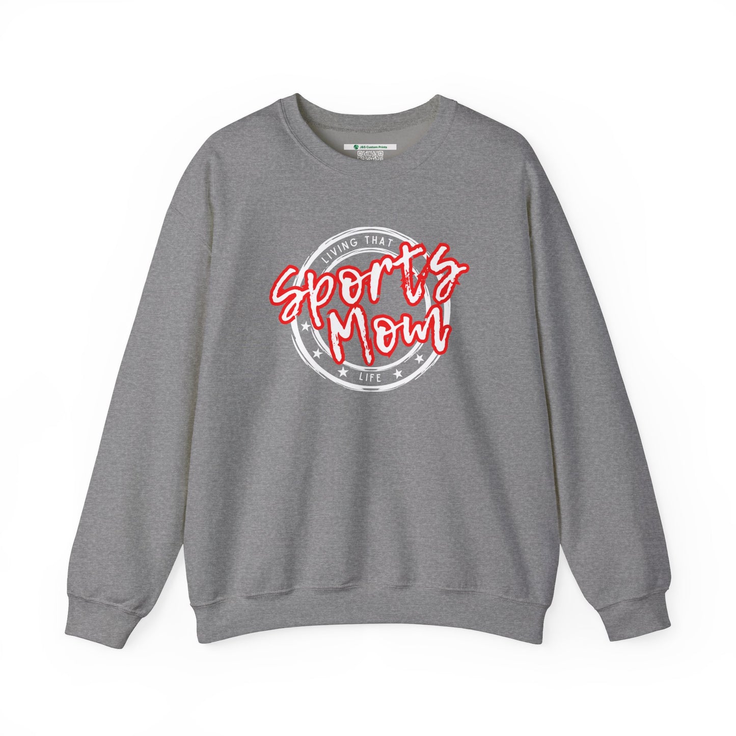 Sports Mom -- Red Font (Adult Unisex Crewneck Sweatshirt)