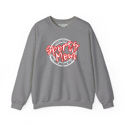 Sports Mom -- Red Font (Adult Unisex Crewneck Sweatshirt)