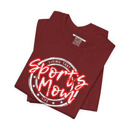 Sports Mom -- Red Font (Adult Unisex Tee)