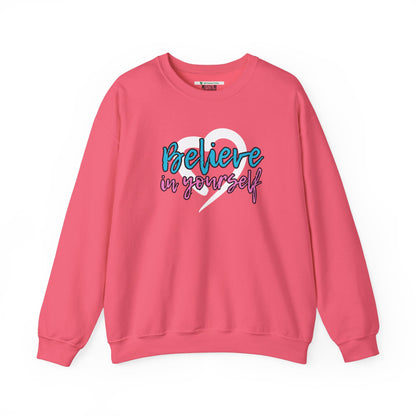 Believe In Yourself -- Blue/Pink (Adult Unisex Crewneck Sweatshirt)