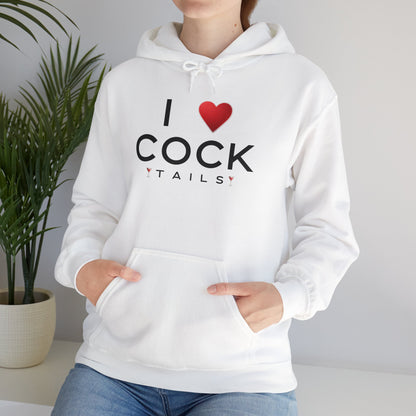 I Love Cocktails -- Simple Font (Adult Unisex Hooded Sweatshirt)