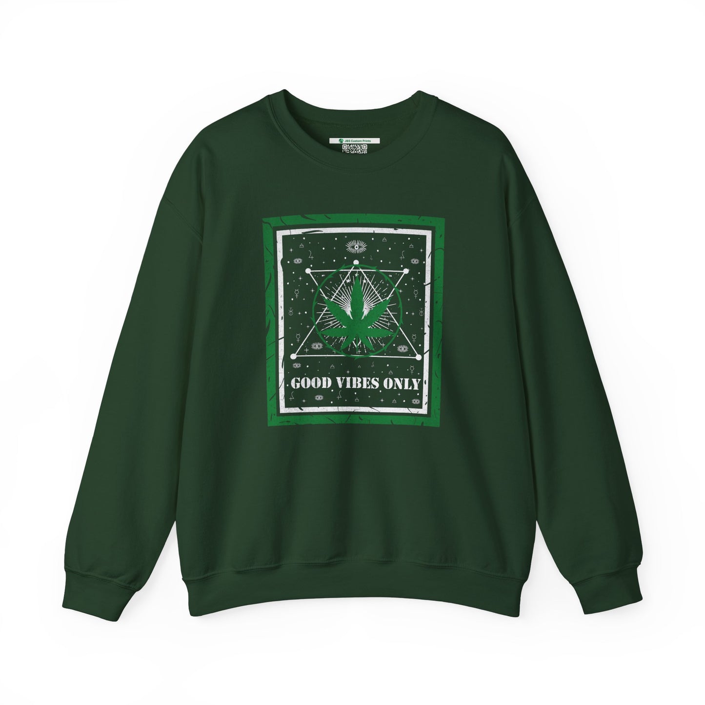Cannabis -- Good Vibes Only (Adult Unisex Crewneck Sweatshirt)