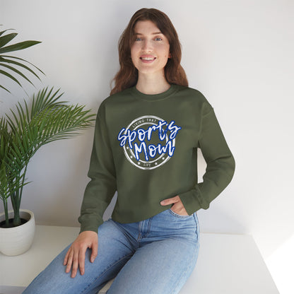 Sports Mom -- Blue Font (Adult Unisex Crewneck Sweatshirt)