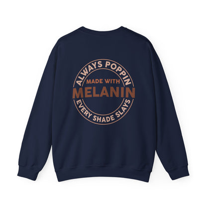 Made With Melanin (Adult Unisex Crewneck Sweatshirt)