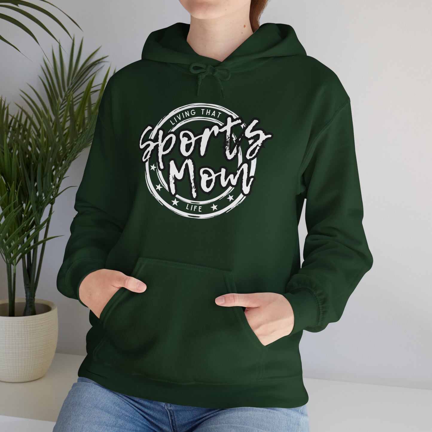 Sports Mom -- Black Font (Adult Unisex Hooded Sweatshirt)